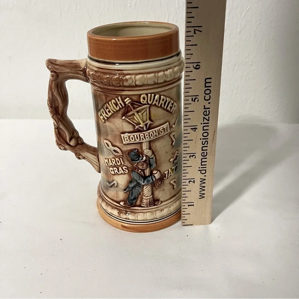 Vintage Beer Stein Mug 3D Design Inspired By The French Quarter of New Orleans